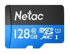 Флеш карта MicroSDXC 128GB  Netac Class 10 UHS-I U1 P500 Standart + адаптер  [NT02P500STN-128G-R]