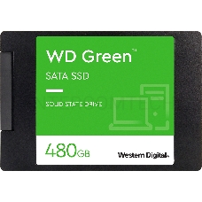 Накопитель SSD WD 480GB Green, 2.5 7mm, SATA3, 3D TLC, R/W 545, IOPs , TBW, DWPD