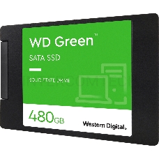 Накопитель SSD WD 480GB Green, 2.5 7mm, SATA3, 3D TLC, R/W 545, IOPs , TBW, DWPD
