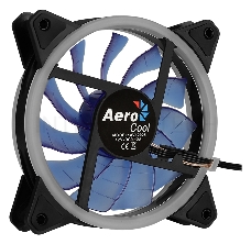 Вентилятор Aerocool REV Blue , 120x120x25мм, цвет светодиодов : синий, подсветка в виде двойного кольца, 3+4-Pin, 1200 об/мин, 41,3 CFM, 15,1 дБА