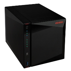 Сетевое хранилище ASUSTOR AS5304T 4-Bay NAS/Media player/Intel Celeron J4105 1.5GHz, up to 2.5 GHz(Quad-Core), 4GB SO-DIMM DDR4, noHDD(HDD,SSD),/2x2,5GbE(LAN)/3xUSB3.2,HDMI/4ip camera license ; 90IX0181-BW3S10