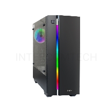 Корпус Miditower ExeGate EVO-9201 Black-RGB light, ATX, <без БП>, с окном, 2*USB+1*USB3.0, HD Audio