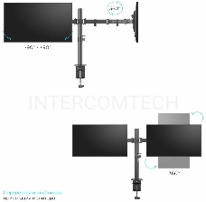 Кронштейн ONKRON D221E для двух мониторов 13-32 настольный, чёрный