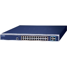 Коммутатор PLANET GS-6322-24P4X L3 24-Port 10/100/1000T 95W 802.3bt PoE + 2-Port 10GBASE-T + 2-Port 10G SFP+ Managed Switch with dual modular power supply slots (24-port 95W PoE++, max. 2,280-watt PoE budget, RPS(1+1)/EPS(2+0) mode, ERPS Ring, ONVIF, Cybe