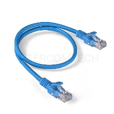 Патч-корд ExeGate EX286380RUS UTP-RJ45-RJ45-5e-0,5M-LSZH-BL, UTP, cat.5e, LSZH, 0.5м, синий