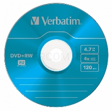 Диск DVD+RW Verbatim 4.7Gb 4x Slim case (5шт) Color (43297)