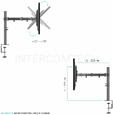 Кронштейн ONKRON D221E для двух мониторов 13-32 настольный, чёрный