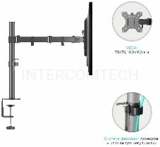 Кронштейн ONKRON D221E для двух мониторов 13-32 настольный, чёрный