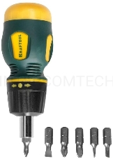 Набор KRAFTOOL EXPERT 26190-H7  отвертка реверсивная с Cr-V битами SL3/5/6мм PH1/2/3 7шт