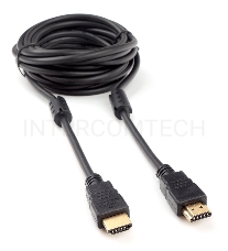 Кабель HDMI Cablexpert CCF2-HDMI4-15, 4,5м, v2.0, 19M/19M, черный, позол.разъемы, экран, 2 ферр кольца, пакет