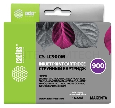 Картридж струйный Cactus CS-LC900M пурпурный для Brother DCP-110/115/120/MFC-210/215 (16,6ml)