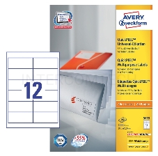 Этикетки Avery Zweckform 3659 A4 97x42.3мм 12шт на листе/70г/м2/100л./белый матовое самоклей. универсальная