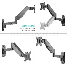 Кронштейн (держатель) ONKRON G150 для телевизора 13-34 дюймов настенный, черный