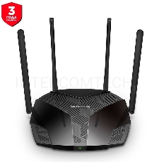 Роутер Mercusys MR70X AX1800 Dual-Band WiFi 6 Router, 574 Mbps at 2.4 GHz + 1201 Mbps at 5 GHz,  4× Fixed External Antennas, 3× Gigabit LAN Ports, 1× Gigabit WAN Port, 1024-QAM, OFDMA, Router/Access Point Mode, MU-MIMO, WPA3, TWT, BSS Color