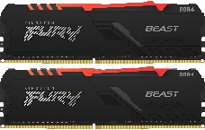 Память оперативная Kingston 32GB 2666MHz DDR4 CL16 DIMM (Kit of 2) 1Gx8 FURY Beast RGB