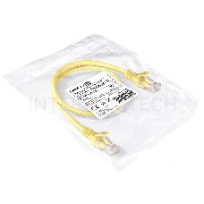 Патч-корд ExeGate EX286376RUS UTP-RJ45-RJ45-5e-0,5M-LSZH-YL, UTP, cat.5e, LSZH, 0.5м, желтый