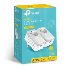 Сетевой адаптер TP-Link TL-PA4010PKIT AV600 Powerline  Adapter with AC Pass Through Starter Kit, Ultra Compact Size, 500Mbps Powerline Datarate,  10/100Mbps Fast Ethernet, HomePlug AV, Green Powerline,  Plug and Play