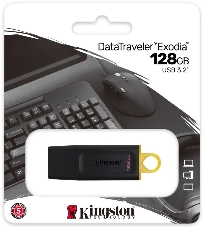 Флеш накопитель KINGSTON 128GB USB3.2 Gen1 DataTraveler Exodia (Black + Yellow)