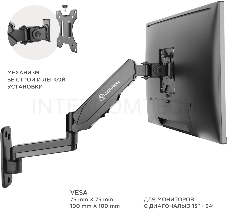 Кронштейн (держатель) ONKRON G150 для телевизора 13-34 дюймов настенный, черный