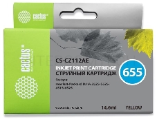 Картридж струйный Cactus CS-CZ112AE желтый для №655 HP DJ IA 3525/5525/4515/4525 (14,6ml)