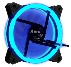 Вентилятор Aerocool REV Blue , 120x120x25мм, цвет светодиодов : синий, подсветка в виде двойного кольца, 3+4-Pin, 1200 об/мин, 41,3 CFM, 15,1 дБА