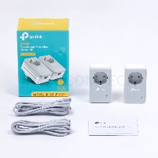 Сетевой адаптер TP-Link TL-PA4010PKIT AV600 Powerline  Adapter with AC Pass Through Starter Kit, Ultra Compact Size, 500Mbps Powerline Datarate,  10/100Mbps Fast Ethernet, HomePlug AV, Green Powerline,  Plug and Play