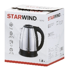 Чайник электрический Starwind SKS1050 1.8л. 1500Вт серебристый/черный (корпус: нержавеющая сталь/пластик)