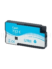 Струйный картридж Sakura 3ED67A (№712 Cyan) для HP, голубой, водорастворимый тип чернил, 29 мл.