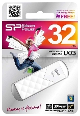 Флеш Диск Silicon Power 32Gb Ultima U03 SP032GBUF2U03V1W USB2.0 белый