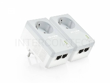 Сетевой адаптер TP-Link TL-PA4020PKIT Сетевое оборудование / PowerLine /  Ethernet adapter / TP-Link / TL-PA4020PKIT / 500Mbps, 2 Ethernet порта, розетка, 2 шт в упаковке, 100Mbps Fast Ethernet, HomePlug AV