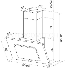 Вытяжка MAUNFELD TOWER C 60 чёрный  520м3/час 3скорости 54дБ 250Вт