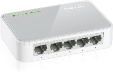 Коммутатор TP-Link SOHO  TL-SF1005D Коммутатор 5-port 10/100M mini Desktop Switch, 5 10/100M RJ45 ports, Plastic case