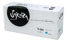 Картридж SAKURA TK580C для Kyocera Mita FS-5150DN/5250DN, синий, 2800 к.