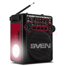 Радиоприемник АС SVEN SRP-355, красный (3 Вт, FM/AM/SW, USB, SD/microSD, фонарь, встроенный аккумулятор) АС SVEN SRP-355, красный (3 Вт, FM/AM/SW, USB, SD/microSD, фонарь, встроенный аккумулятор)