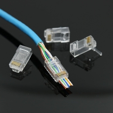 Коннектор RJ-45 (8P8C) LC-PTU-01/10 вилка универсальная. кат.5e. со сквозным отверстием  (10 шт.)