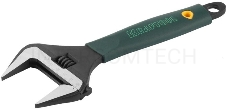 Ручной инструмент KRAFTOOL 27258-15 Ключ разводной {Cr-V,фосфатир,эргоном рукоятка из эластомера,увелич зев,угол наклона губок 15град,150мм/6,34мм }
