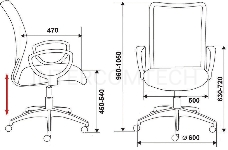 Кресло Бюрократ CH-599AXSN/32G/TW-11 спинка сетка серый TW-32K03 сиденье черный TW-11