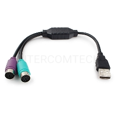 Конвертер PS/2 устройства -> USB порт Cablexpert UAPS12-BK, 2xPS/2 /AM, блистер, черный