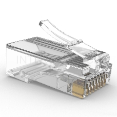 Коннектор RJ-45 (8P8C) LC-PTU-01/10 вилка универсальная. кат.5e. со сквозным отверстием  (10 шт.)