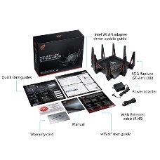 Маршрутизатор ASUS GT-AX11000 Tri-band WiFi 6(802.11ax) Gaming Router –Worlds first 10 Gigabit Wi-Fi router with a quad-core processor, 2.5G gaming port, DFS band, wtfast, Adaptive QoS, AiMesh for mesh wifi system