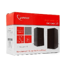 Колонки Gembird SPK-203, черный МДФ,2х3 Вт, регулятор громкости, USB