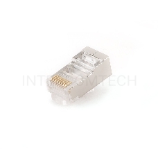 Вилка RJ-45 (8P8C) PLUG5SP/10 универсальная кат.5e экранированная, контакты 30 микродюймов