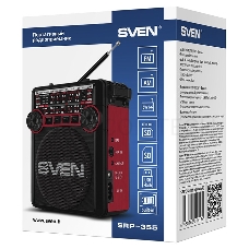 Радиоприемник АС SVEN SRP-355, красный (3 Вт, FM/AM/SW, USB, SD/microSD, фонарь, встроенный аккумулятор) АС SVEN SRP-355, красный (3 Вт, FM/AM/SW, USB, SD/microSD, фонарь, встроенный аккумулятор)