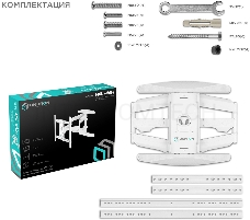 Кронштейн ONKRON M6L для телевизора 40-75 наклонно-поворотный, белый