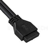 Планка USB на переднюю панель ExeGate EX289289RUS U5H-615, 5,25, 2*USB3.0, черная, металл, подсоед. к MB