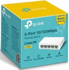 Коммутатор роутер TP-Link LS1005, 5 портов Ethernet 100 Мбит/с