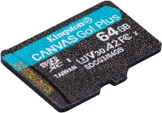 Флеш карта  Kingston 64GB microSDXC Canvas Go Plus 170R A2 U3 V30 Single Pack w/o ADP EAN: 740617301175