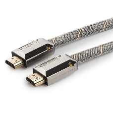 Кабель HDMI Cablexpert, серия Platinum, 1,8 м, v2.0, M/M, плоский, позол.разъемы, металлический корпус, нейлоновая оплетка, блистер