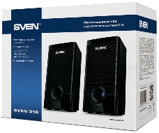 Колонки SVEN 318 черный {USB-порт ПК, ноутбука или адаптер 5V DC}