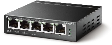 Коммутатор 5-Port 10/100Mbps Unmanaged Switch with 4-Port PoE, meta case, desktop mount, PoE budget 41W.